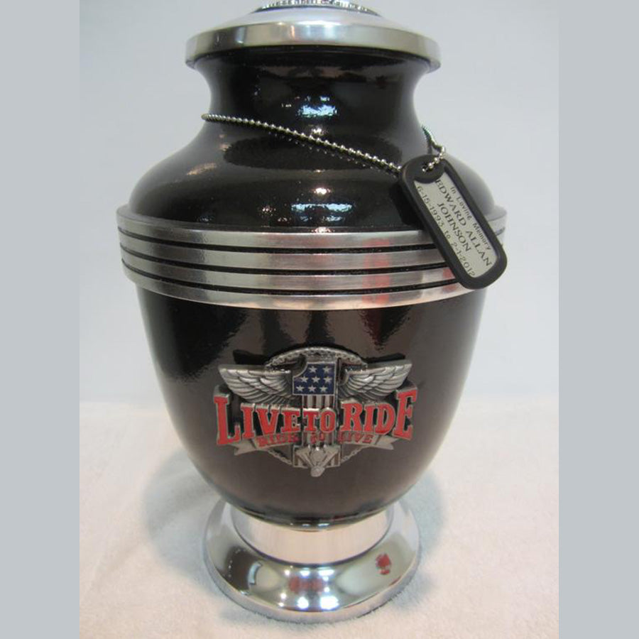 Biker Cremation Urn—Black | Best Biker Cremation Urn | Biker Cremation Urn Black Tank