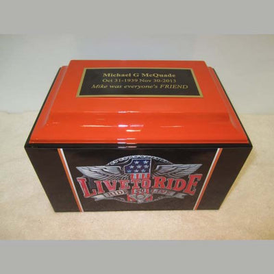 Biker Cremation Urn—Cube | Best Biker Cremation Urn—Cube | Bikers Metal Cremation Urn