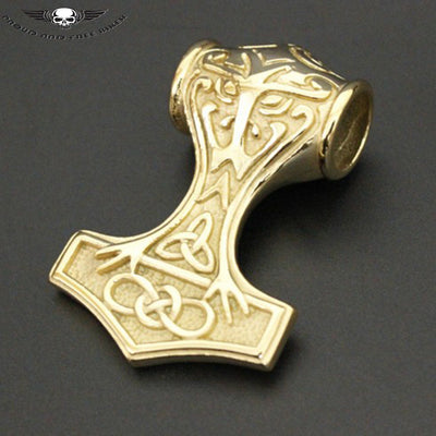 Gold Thor Hammer Pendant