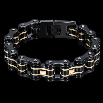 Biker Proud™ Chain Bracelet • Gold Silver Black or Blue | Biker Proud™ Chain Bracelet | Bikers Best Bracelet
