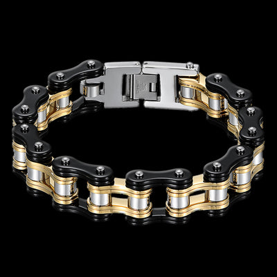 Biker Proud™ Chain Bracelet • Gold Silver Black or Blue | Biker Proud™ Chain Bracelet | Bikers Best Bracelet