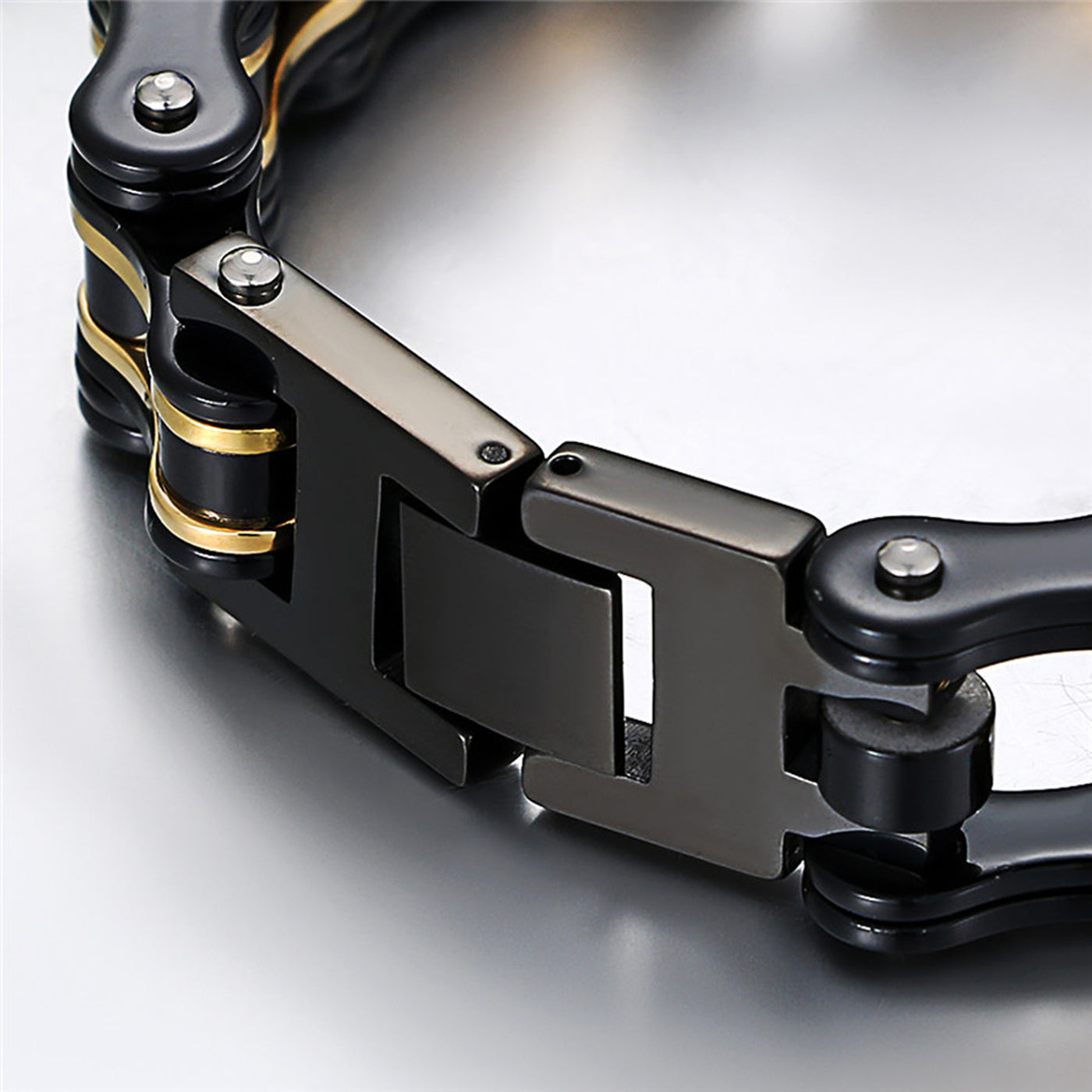 Biker Proud™ Chain Bracelet • Black & Gold | Biker Proud™ Black Chain Bracelet | Biker Proud™ Gold Chain Bracelet