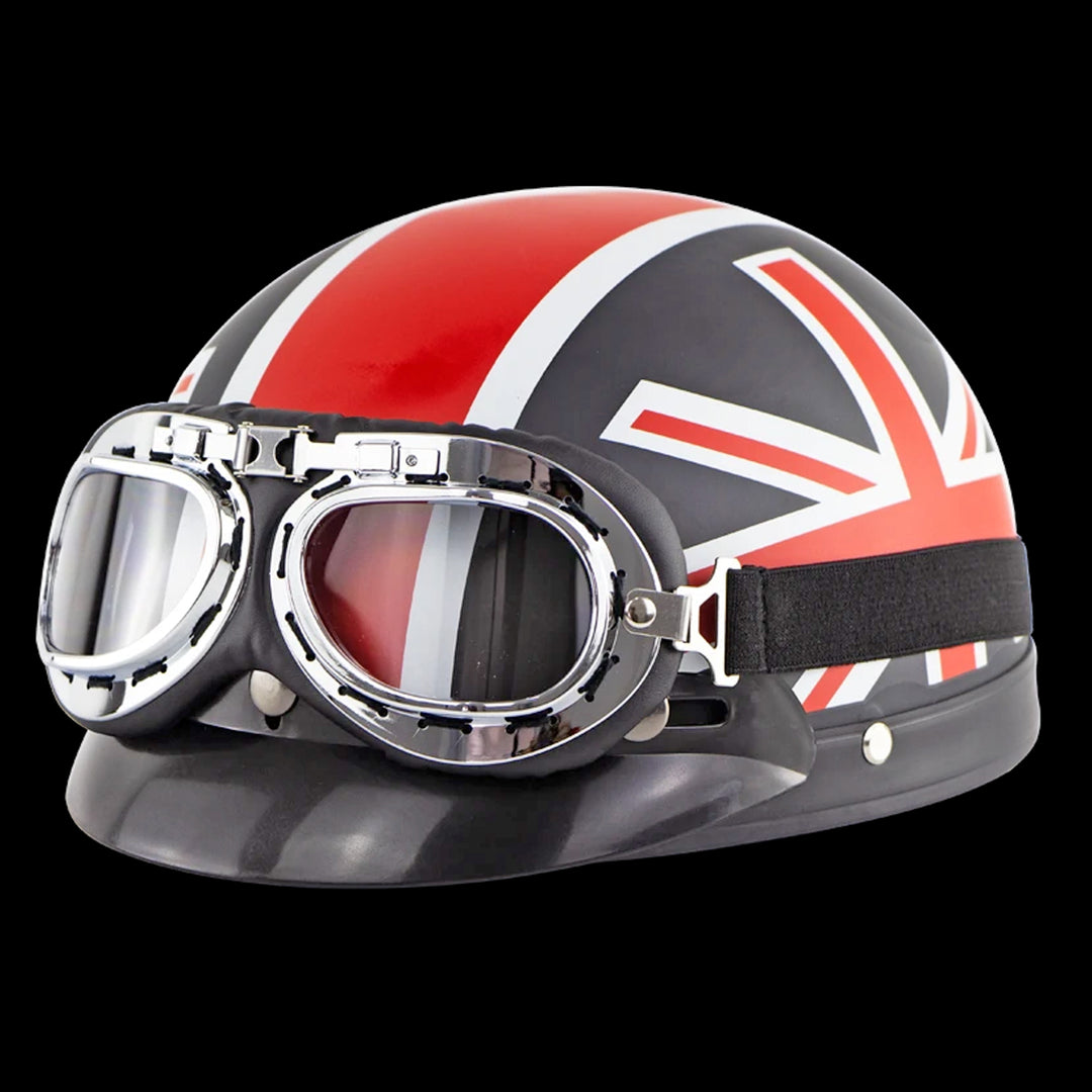 US or UK Flag DOT Retro Half Helmet – Proud And Free Biker™ US or UK Flag DOT Retro Half Helmet – Proud And Free Biker™