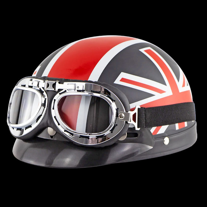 distressed british flag motorcycle helmet US or UK Flag DOT Retro Half Helmet – Proud And Free Biker™