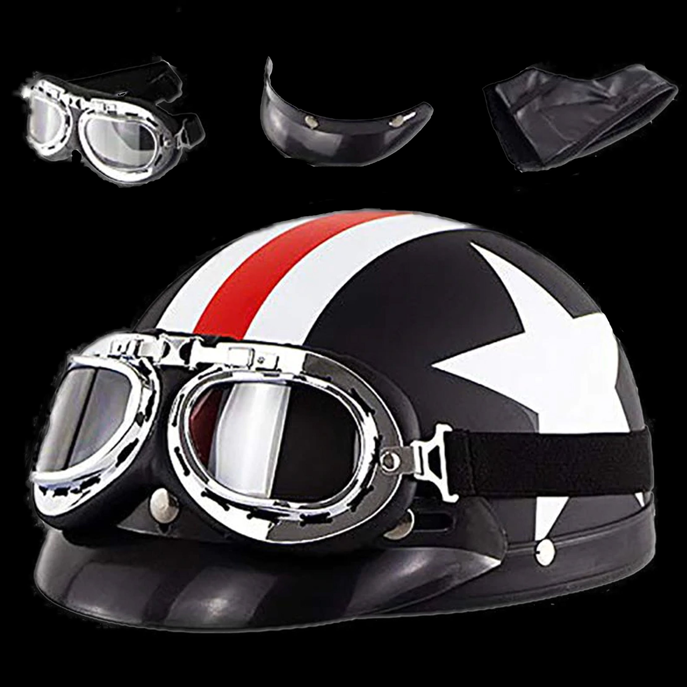 US or UK Flag DOT Retro Half Helmet – Proud And Free Biker™
