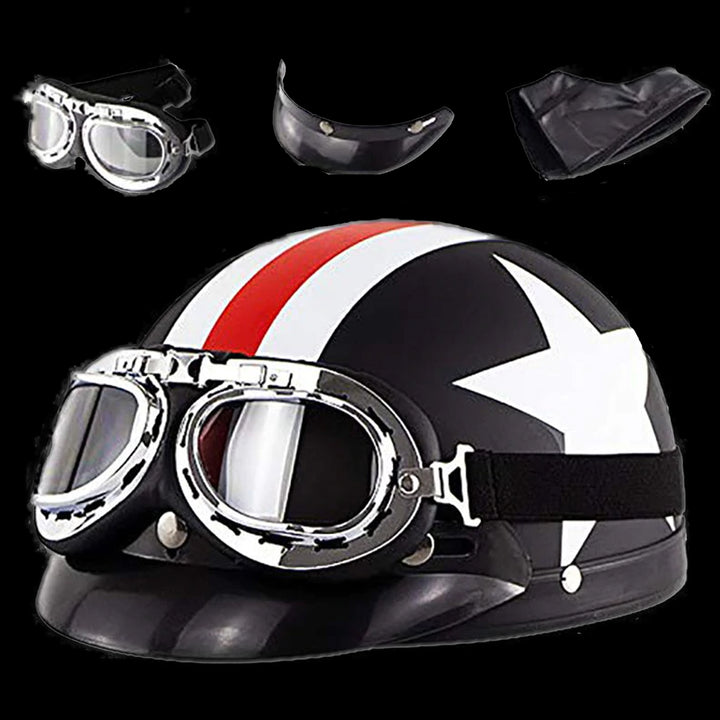 US or UK Flag DOT Retro Half Helmet – Proud And Free Biker™