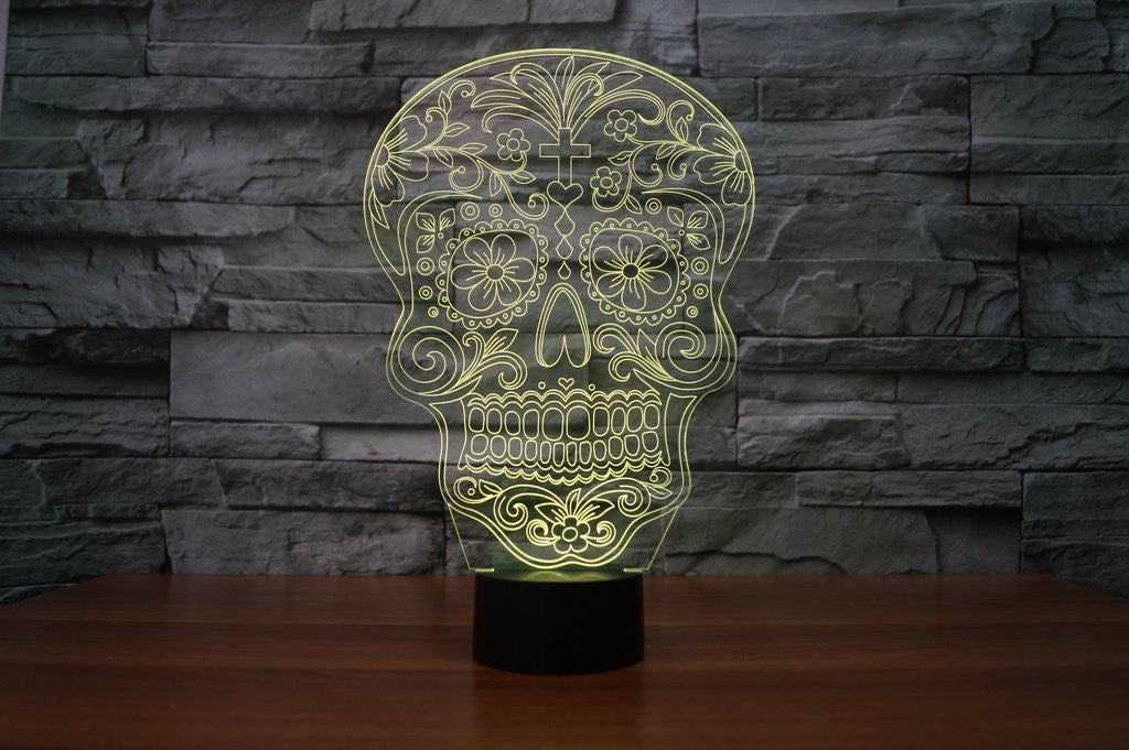 Sugar Skull 3D Lamp