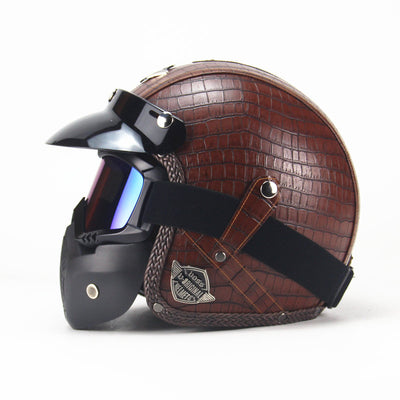 Vintage PU Leather Helmet