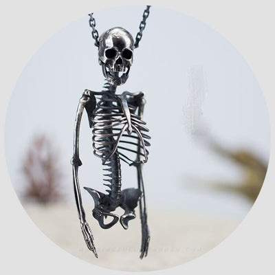 Half Skeleton Sterling Silver Necklace