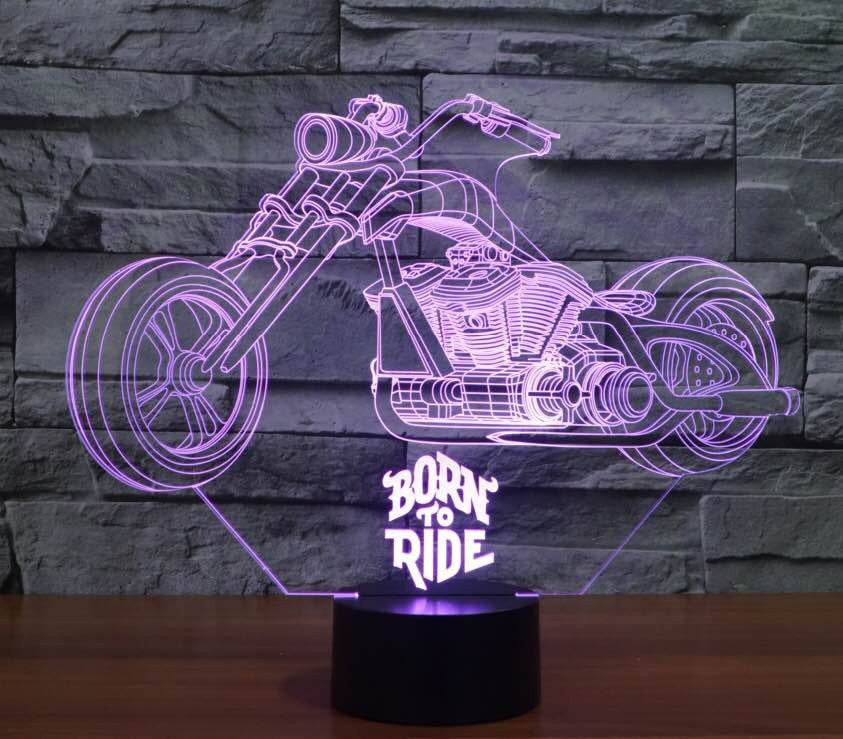Born to Ride 3D Lamp | 3D Illusion Lamp | Cool Born to Ride 3D Lamp