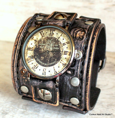 Vintage Leather Cuff Watch